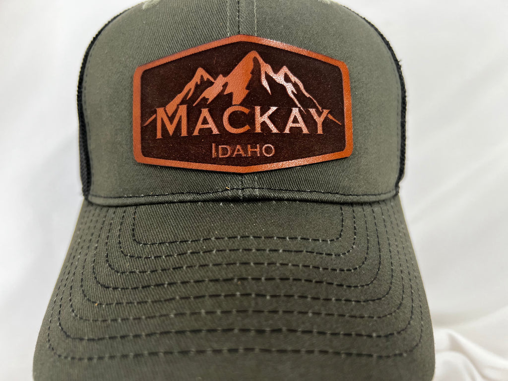 Mackay Idaho Mountain Leather Patch Hat