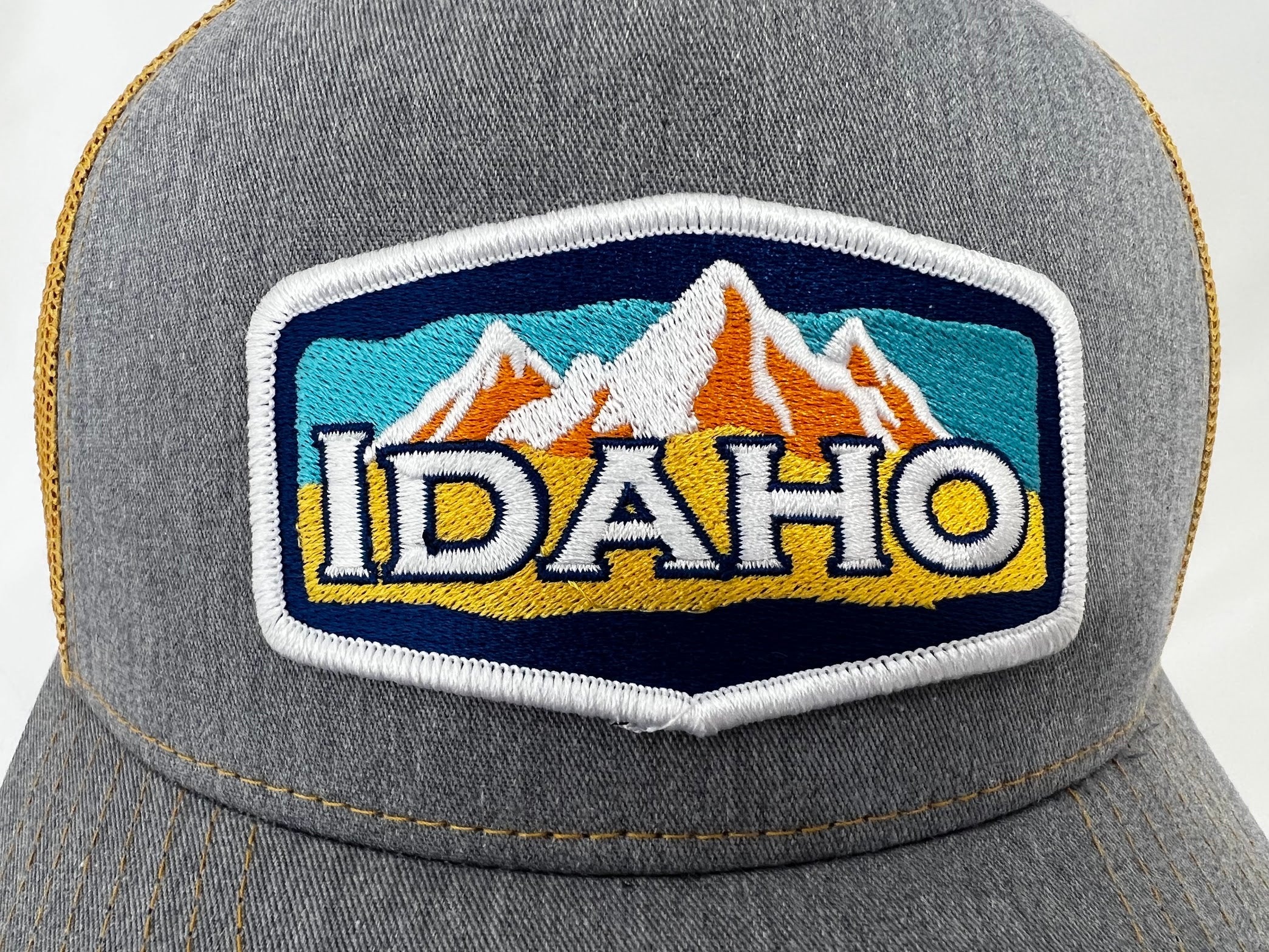 Embroidered Idaho Mountain Patch Snapback Hat