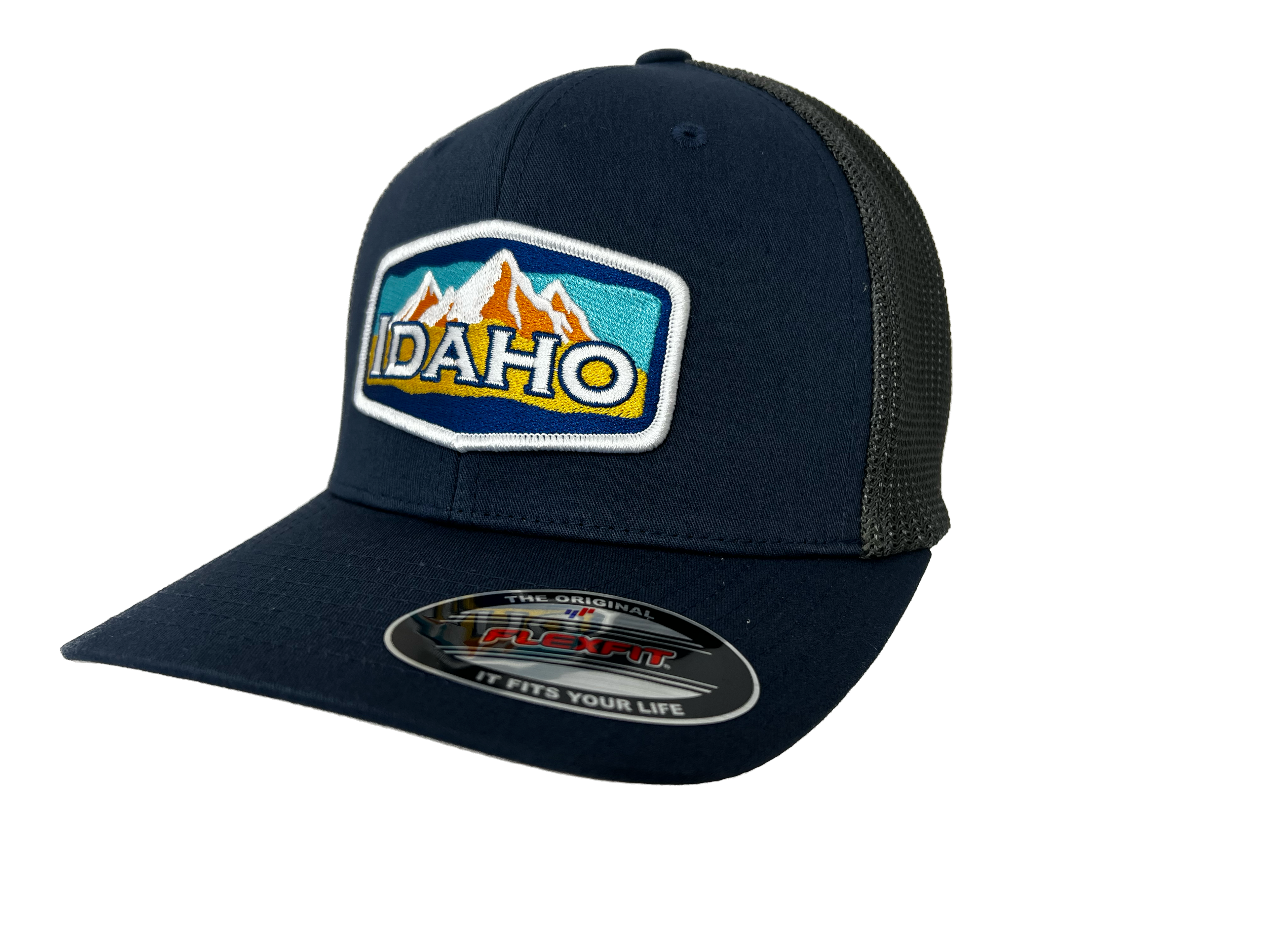 Embroidered Idaho Mountain Patch Flex-Fit Hat