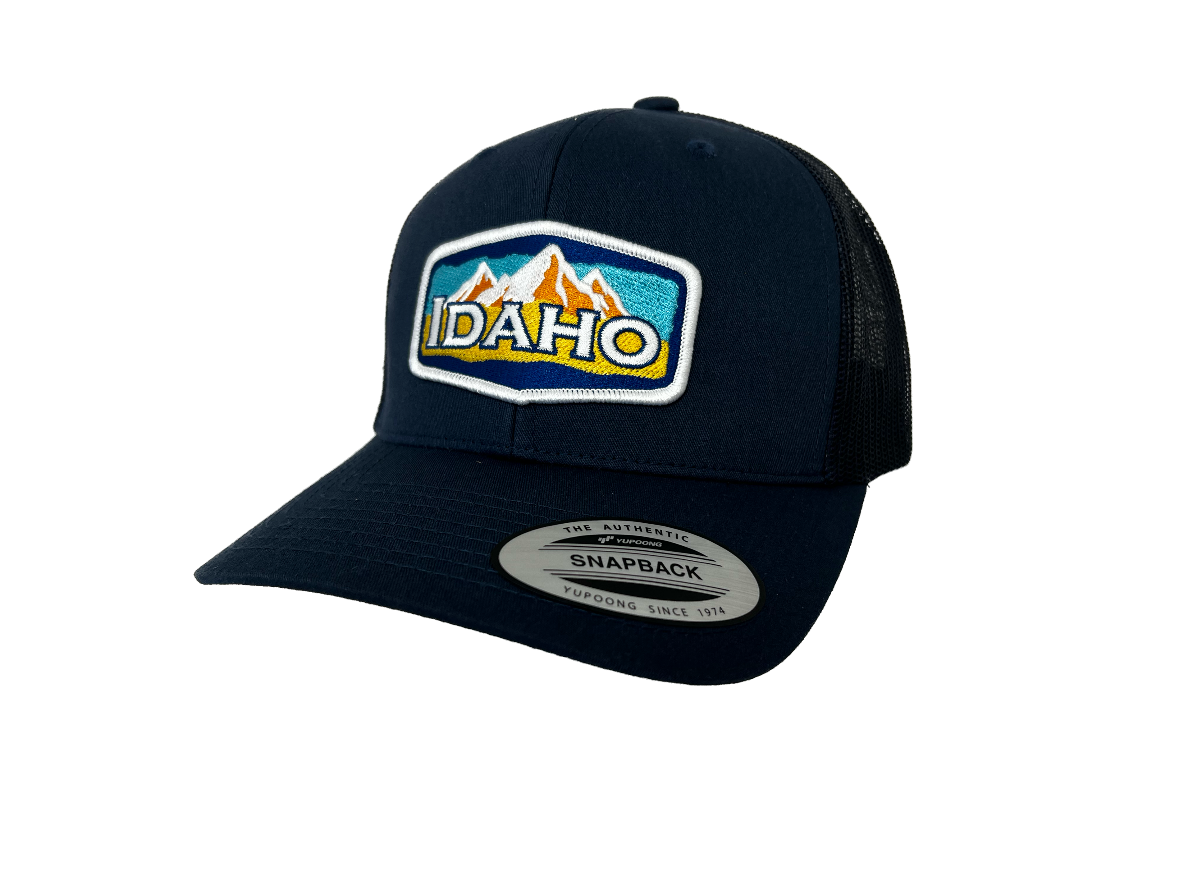 Embroidered Idaho Mountain Patch Snapback Hat