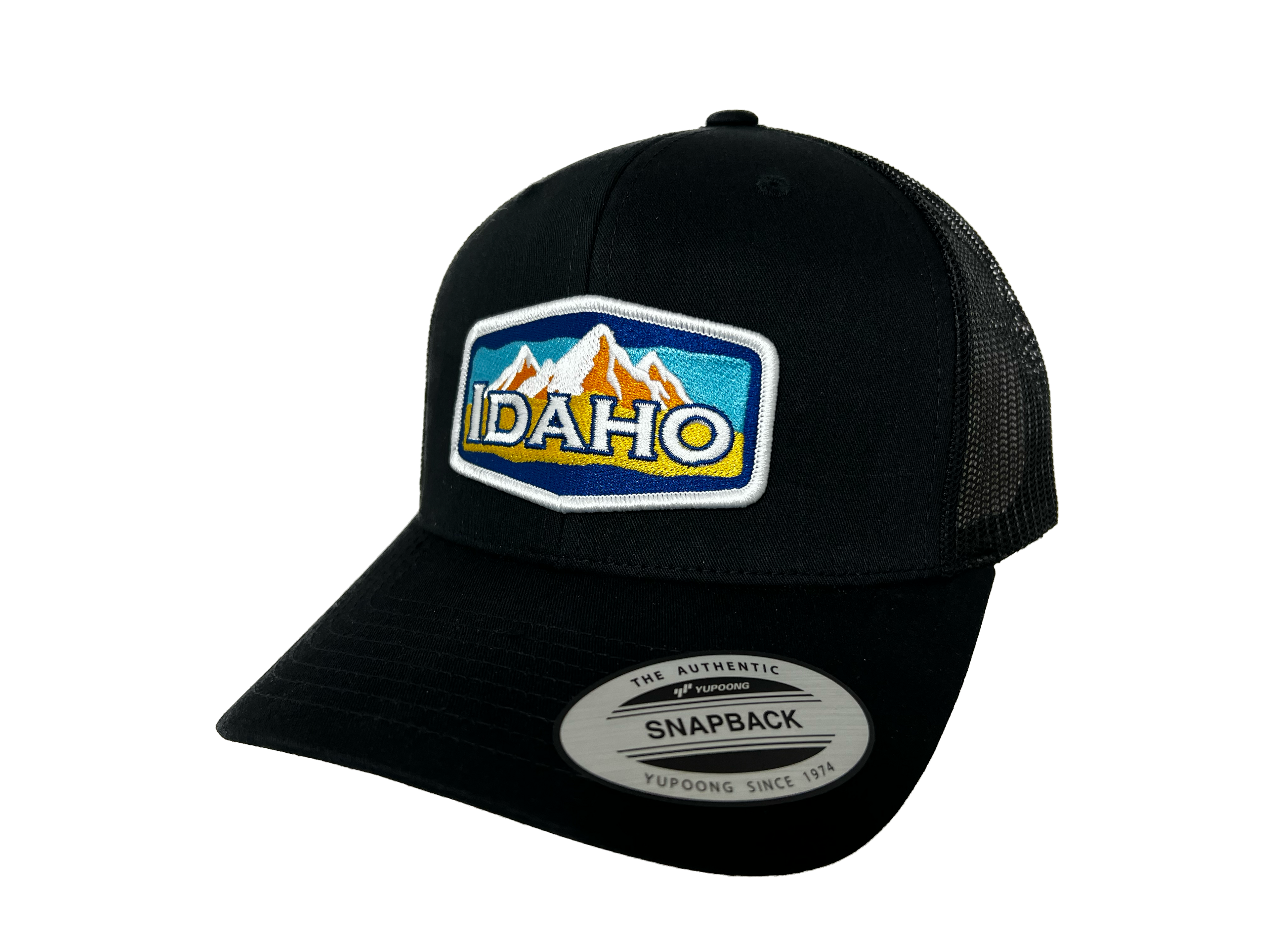 Embroidered Idaho Mountain Patch Snapback Hat