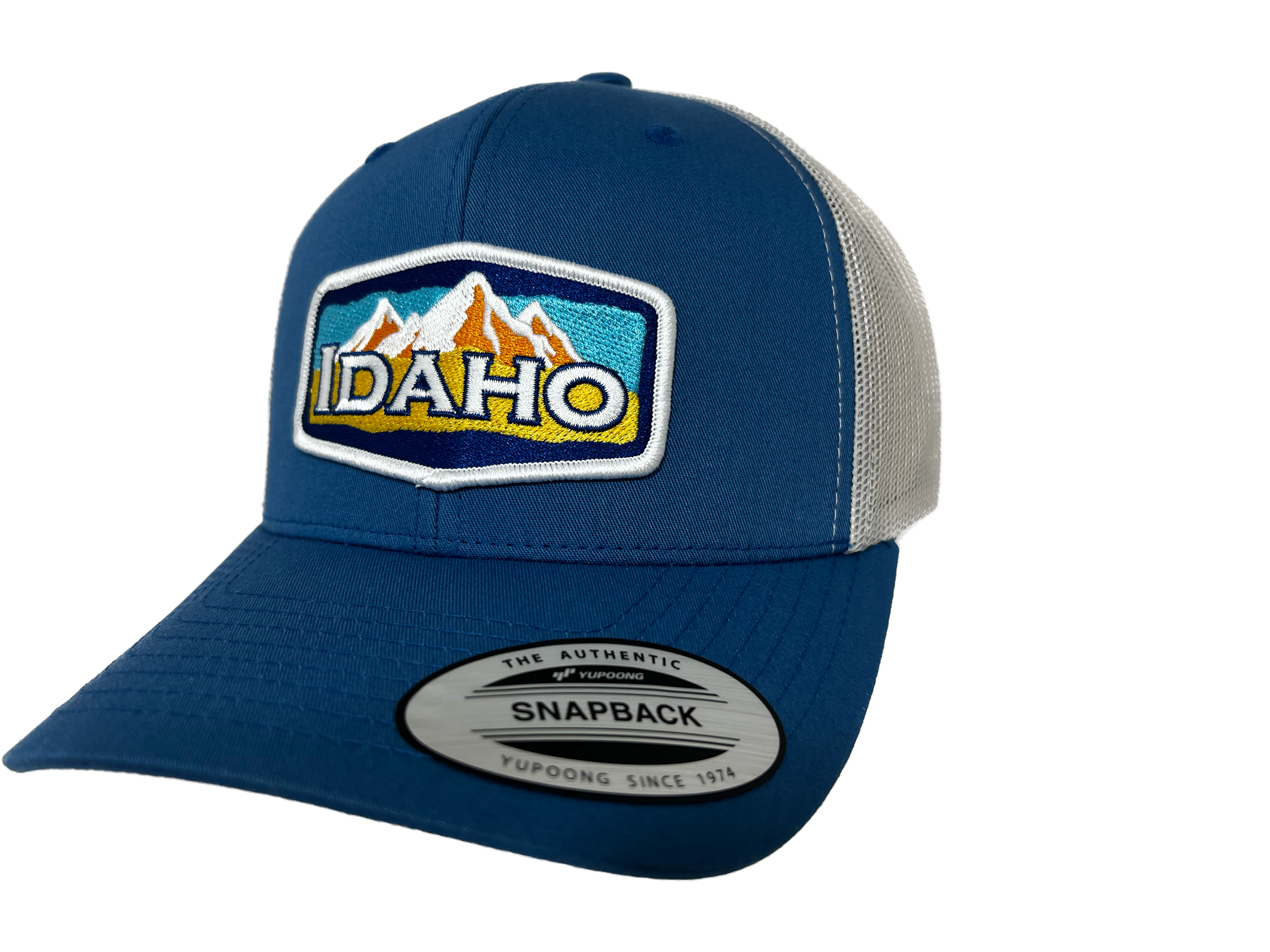 Embroidered Idaho Mountain Patch Snapback Hat